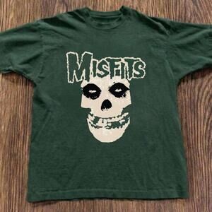 Gildan Green T Shirt Misfits Green Band Tee